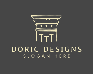 Doric Column Architecture logo design