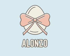 Ribbon Decorated Egg logo design