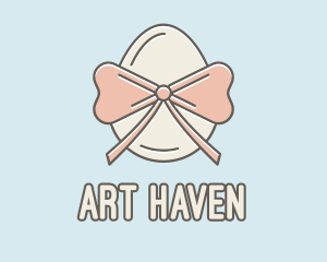 Ribbon Decorated Egg logo design