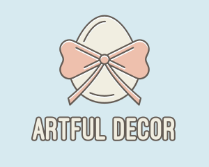 Ribbon Decorated Egg logo design