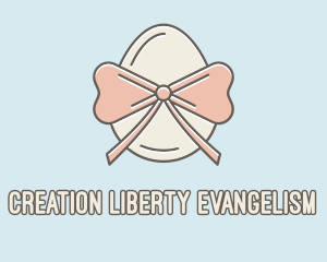 Ribbon Decorated Egg logo design