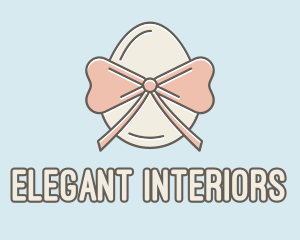 Ribbon Decorated Egg logo design