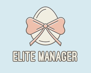 Ribbon Decorated Egg logo design