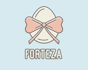 Ribbon Decorated Egg logo design