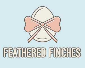 Ribbon Decorated Egg logo design