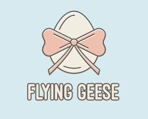 Ribbon Decorated Egg logo design