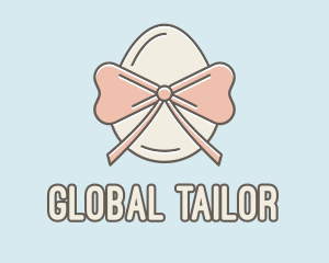 Ribbon Decorated Egg logo design