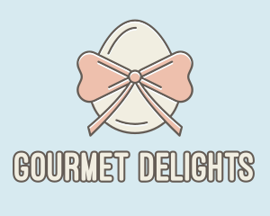 Ribbon Decorated Egg logo design