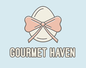 Ribbon Decorated Egg logo design