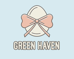 Ribbon Decorated Egg logo design