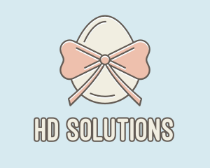 Ribbon Decorated Egg logo design