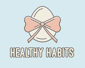 Ribbon Decorated Egg logo design