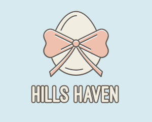 Ribbon Decorated Egg logo design