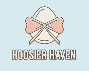 Ribbon Decorated Egg logo design