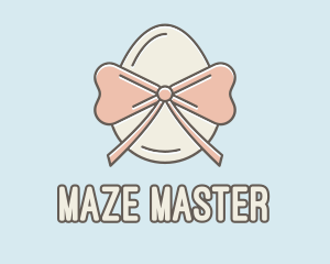 Ribbon Decorated Egg logo design