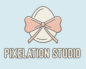 Ribbon Decorated Egg logo design