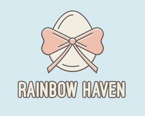 Ribbon Decorated Egg logo design