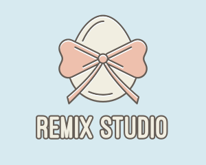 Ribbon Decorated Egg logo design