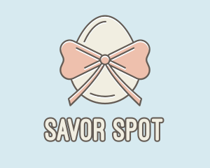 Ribbon Decorated Egg logo design