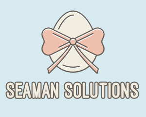 Ribbon Decorated Egg logo design