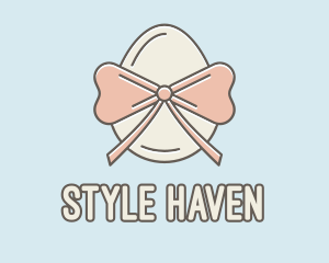 Ribbon Decorated Egg logo design