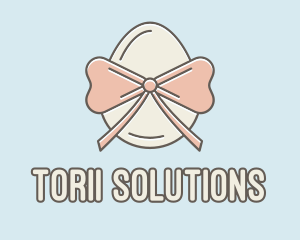 Ribbon Decorated Egg logo design