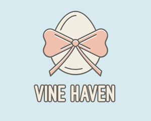 Ribbon Decorated Egg logo design