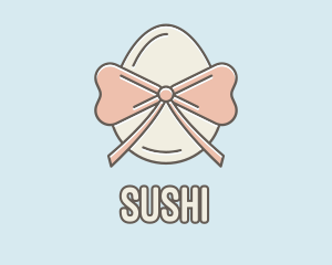 Ribbon Decorated Egg logo design