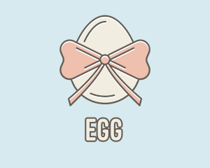 Ribbon Decorated Egg logo design