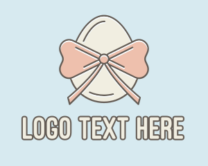 Gift Store - Ribbon Decorated Egg logo design