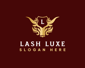 Luxury Bull Crest Shield logo design