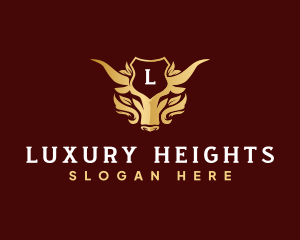 Luxury Bull Crest Shield logo design