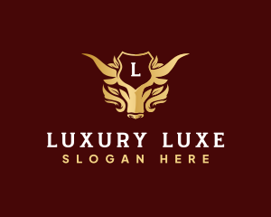 Luxury Bull Crest Shield logo design