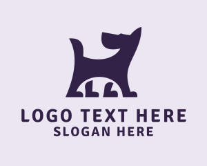 Pet Shelter - Pet Dog Silhouette logo design