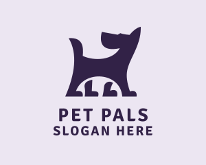 Pet Dog Silhouette logo design