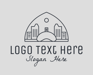 Tourist Spot - Chicago Cloud Gate Outline logo design