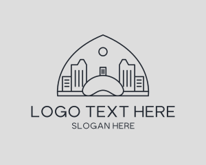 Travelling - Building Cloud Gate Outline logo design