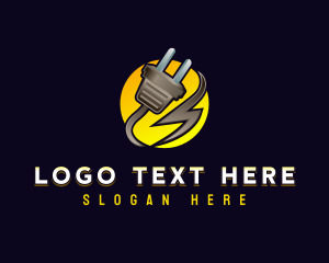 Lightning Plug Electric logo design