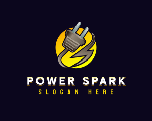 Lightning Plug Electric logo design