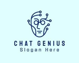 Chatbot - Technician Circuit Head logo design