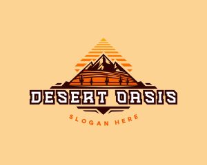 Pyramid Mountain Desert logo design