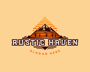 Pyramid Mountain Desert logo design