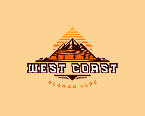 West - Pyramid Mountain Desert logo design