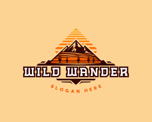 Pyramid Mountain Desert logo design