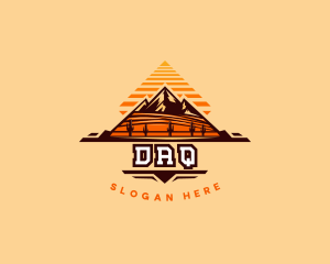 Retro - Pyramid Mountain Desert logo design