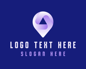 Technology Location Pin Tracker logo design