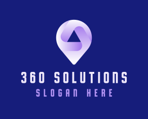 Technology Location Pin Tracker logo design