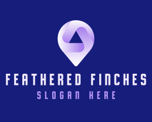 Technology Location Pin Tracker logo design