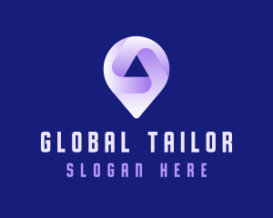 Technology Location Pin Tracker logo design