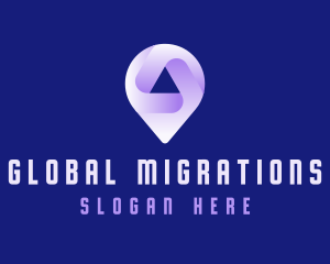 Technology Location Pin Tracker logo design